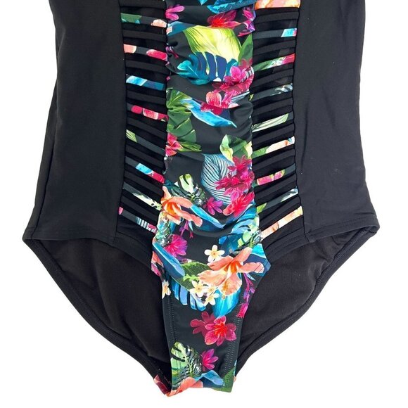 Swimsuits for All 1 Piece Ruched Swimsuit Size 6 Underwire Tummy Control Floral - Picture 4 of 12